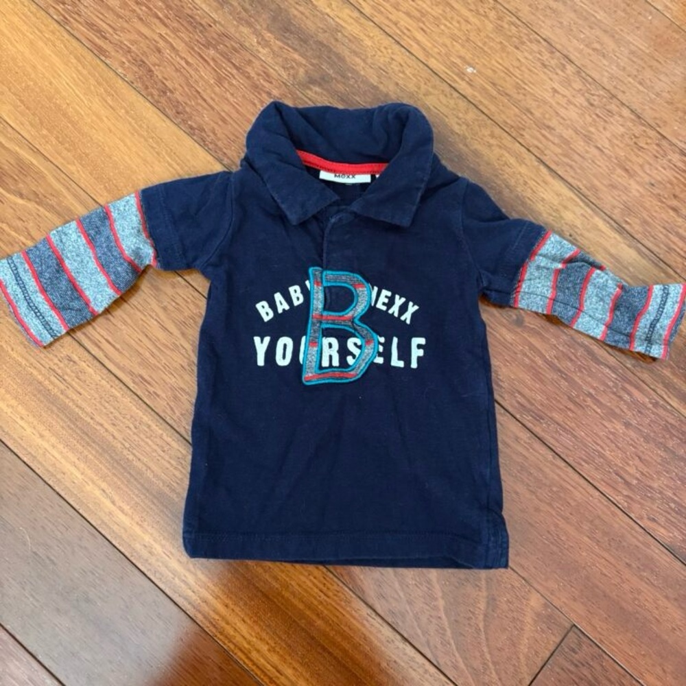 Mexx Blue and Gray Polo Shirt Casual Style